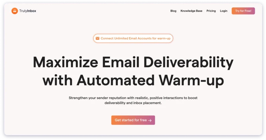 TrulyInbox is a cost-effective Lemwarm alternative that allows you to connect unlimited email accounts for warm up.