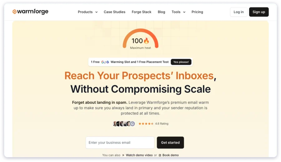 Warmforge provides email warm up and inbox placement testing.