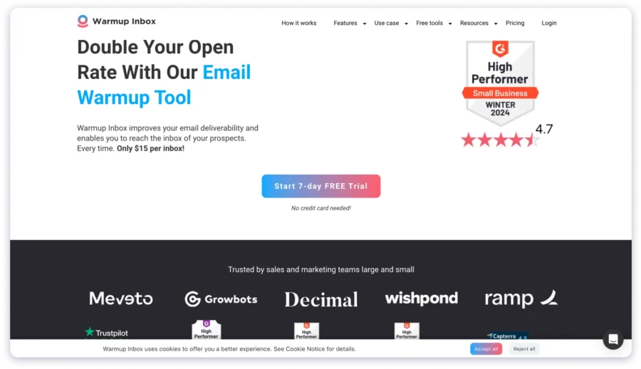 Warmup Inbox dashboard a mailwarm alternative