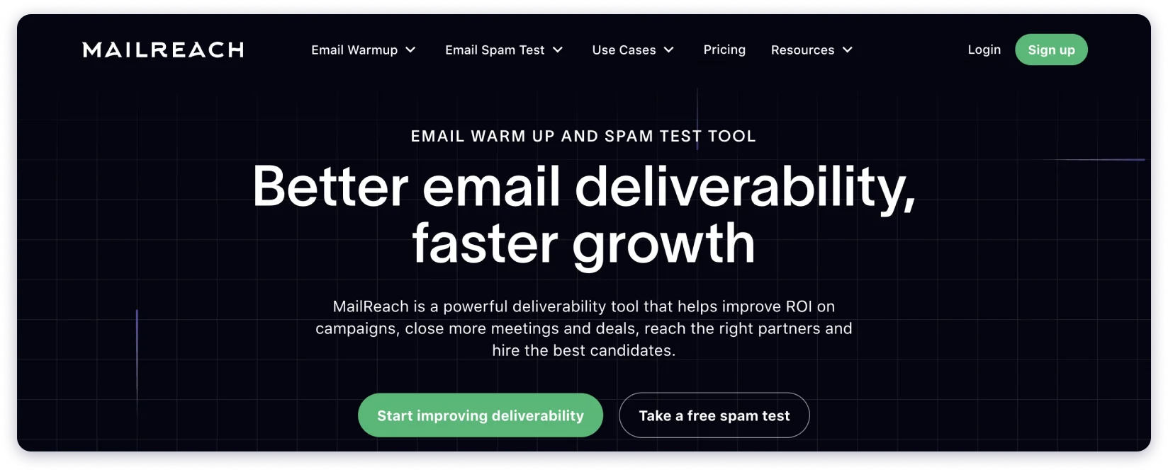 MailReach is an email warm-up and spam testing tool that utilizes a network of 30K+ inboxes.