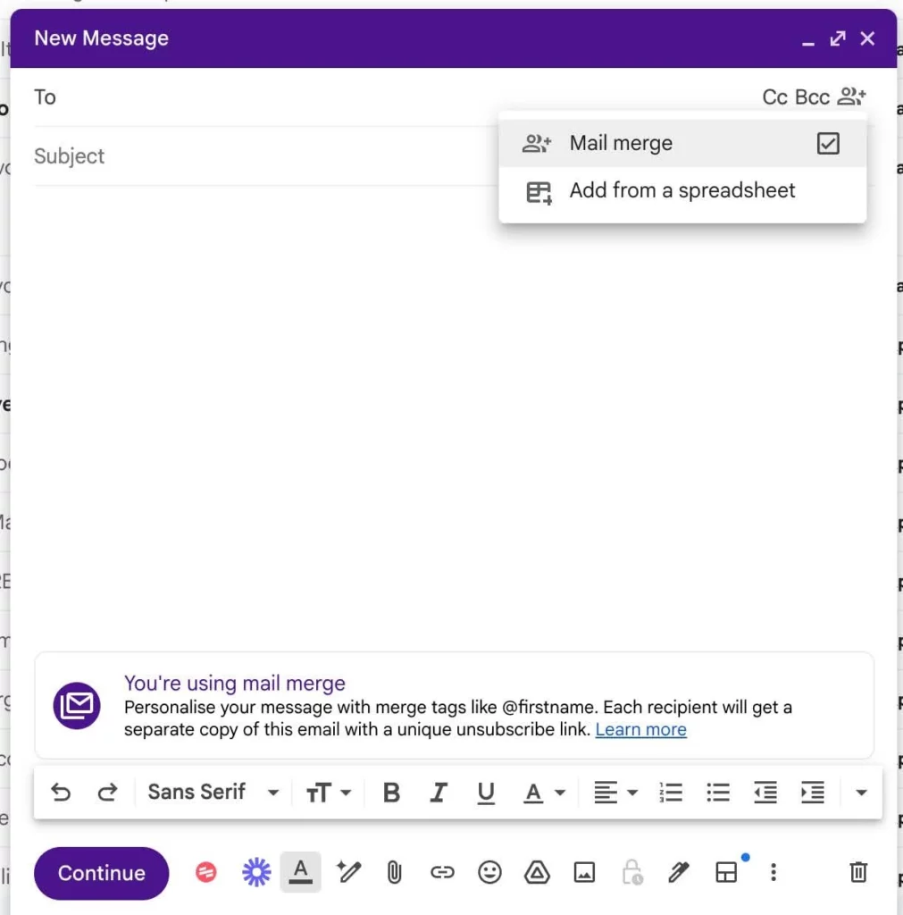 You get Mail Merge feature with a Google Workspace account if you have purchased a Standard plan or higher.