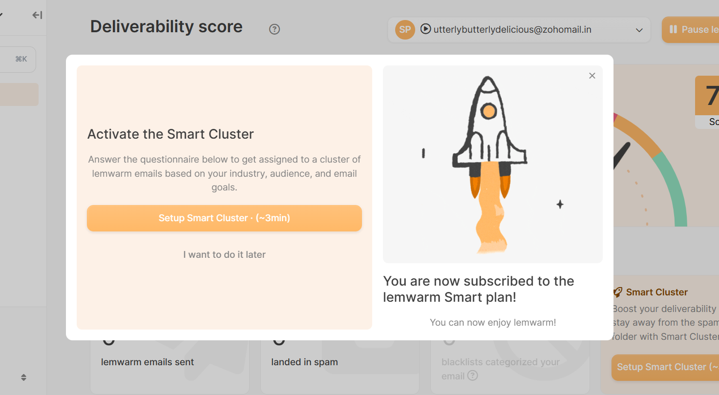 Smart Cluster feature in Lemwarm which is available with the Smart Plan.