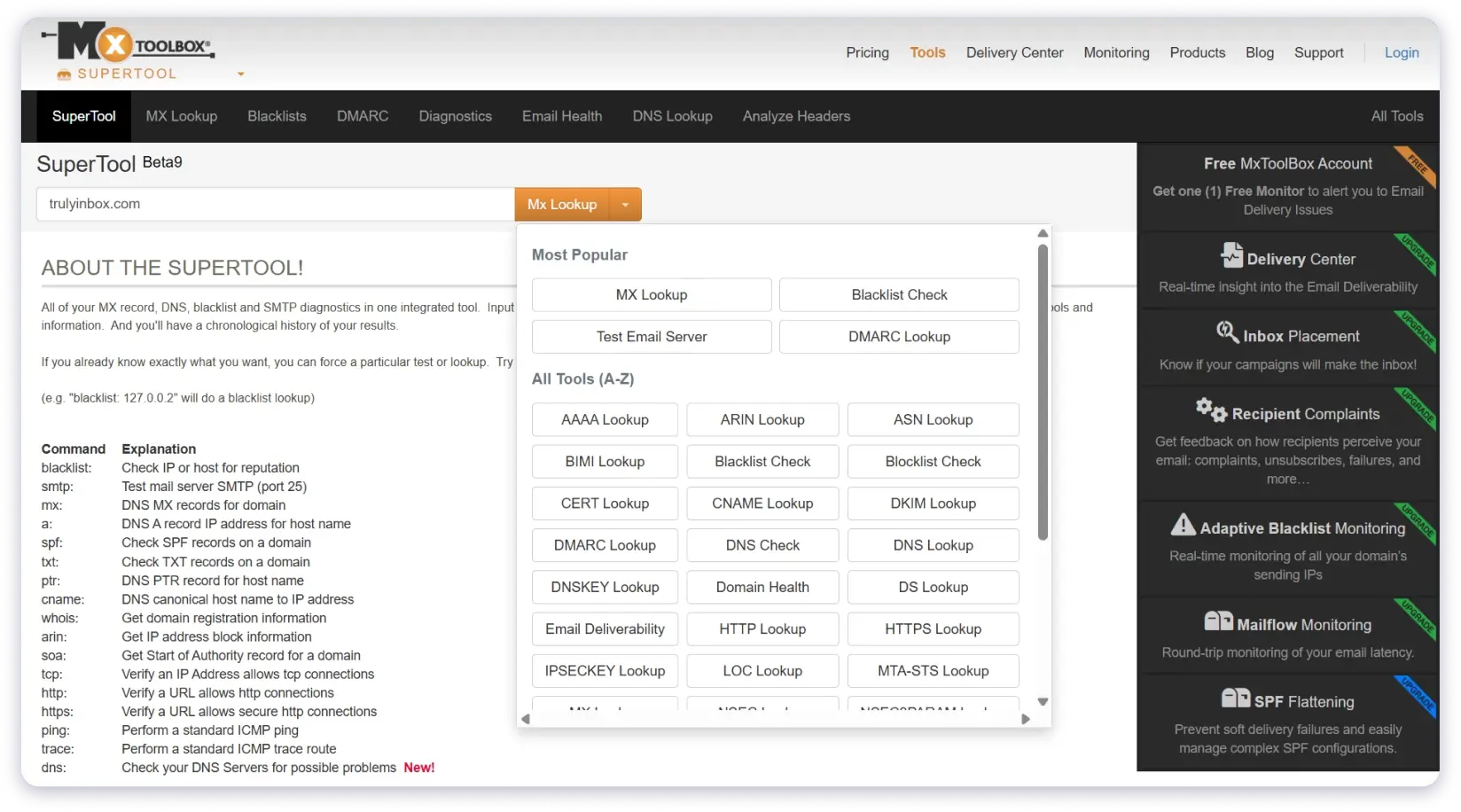 MXToolbox is an email diagnostic tool used to check the technical health of your sending setup.