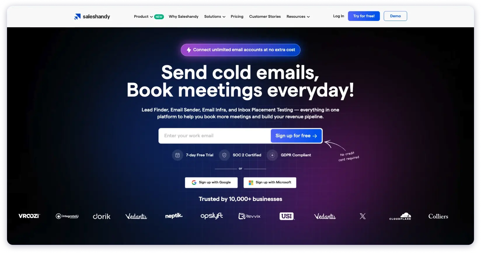 Saleshandy is an all-in-one cold emailing software that offers unlimited warm-up for free as part of its outreach plans.