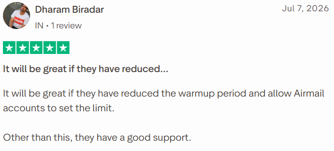 Instantly review on Trustpilot, rated 5 out of 5, 7 Jul 2026